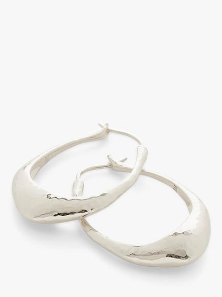 Monica Vinader Deia Medium Hoop Earrings, Silver, 