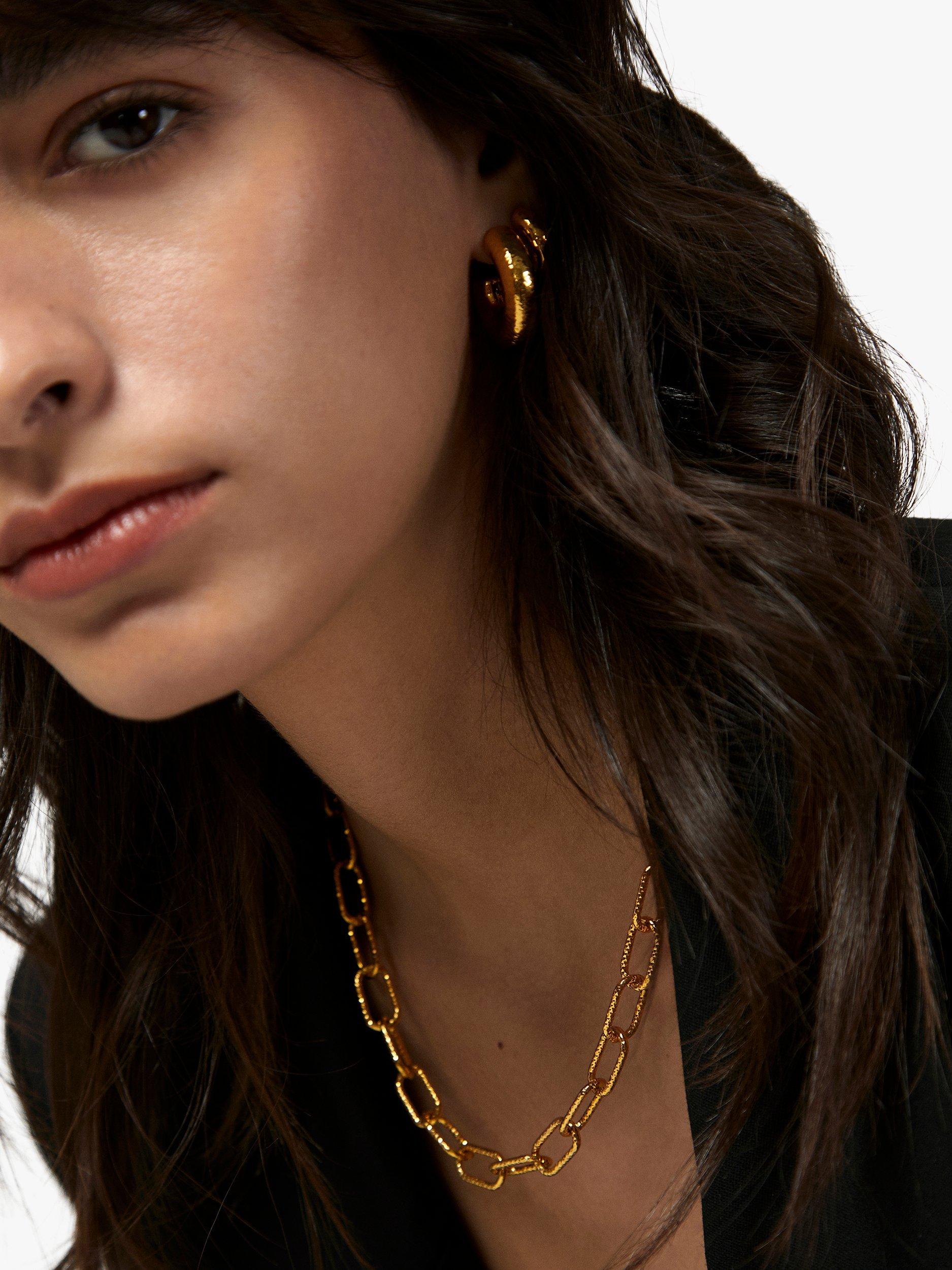 Monica Vinader Siren Muse Small Chunky Huggie Hoop Earrings, Gold