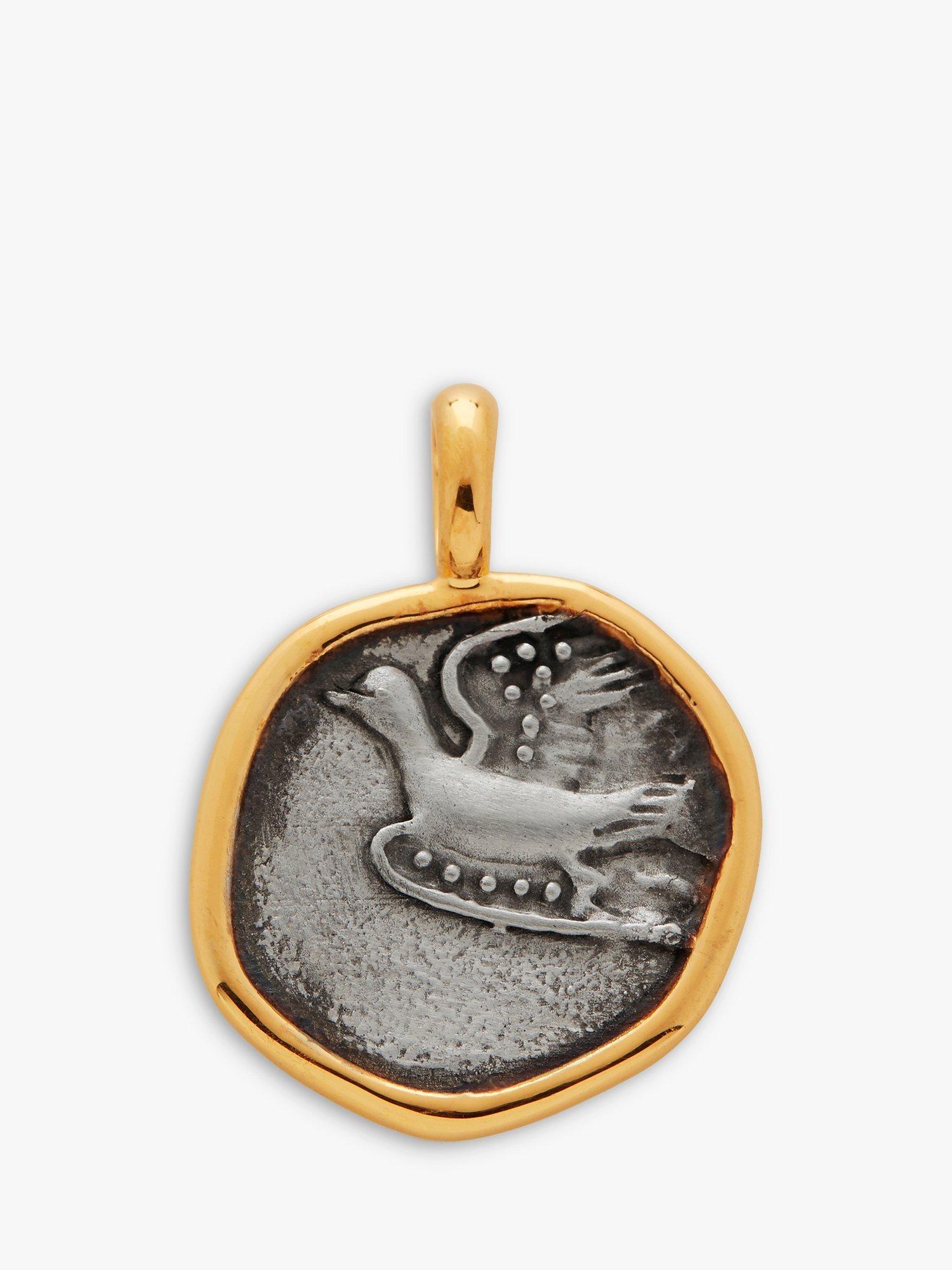 Monica Vinader Peaceful Dove Pendant, Silver / Gold