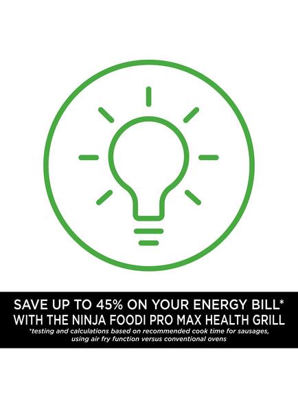 Ninja AG651UK Foodi MAX PRO Health Grill, Flat Plate & Air Fryer - view 2, Black/Silver
