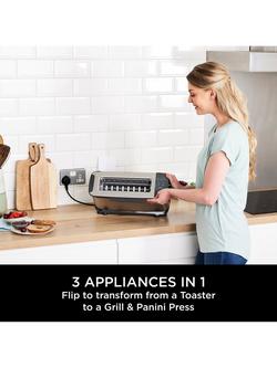 Ninja ST202UK Foodi 3-in-1 Toaster, Grill & Panini Press, Stainless Steel - view 2, Silver