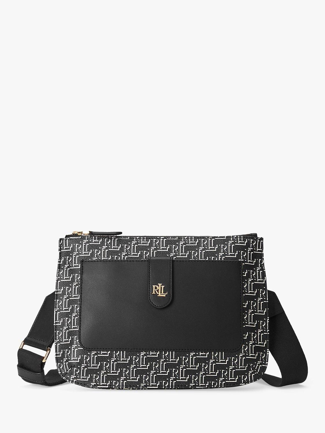 Lauren Ralph Lauren Jamey 27 Coated Canvas Cross Body Bag, Black
