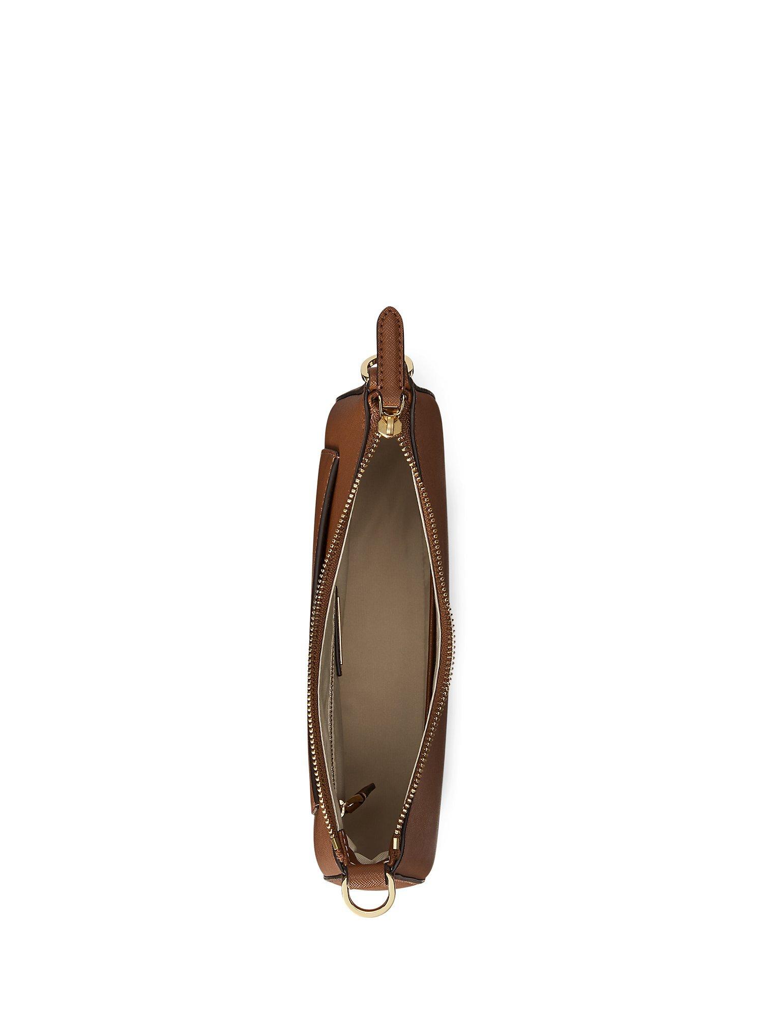 Product image 4 of 6, which shows Lauren Ralph Lauren Danni 26 Crosshatch Leather Shoulder Bag, Lauren Tan