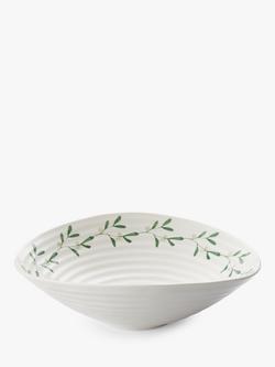 Sophie Conran for Portmeirion Mistletoe Porcelain Salad Bowl, 28.5cm, White/Green, White/Green