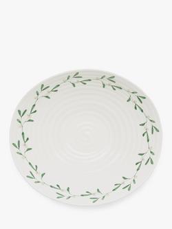 Sophie Conran for Portmeirion Mistletoe Porcelain Salad Bowl, 28.5cm, White/Green - view 2, White/Green