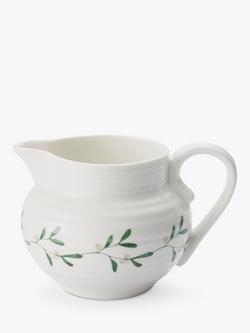 Sophie Conran for Portmeirion Mistletoe Porcelain Creamer, 280ml, White/Green, White/Green