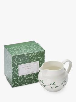 Sophie Conran for Portmeirion Mistletoe Porcelain Creamer, 280ml, White/Green - view 2, White/Green