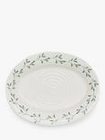 Sophie Conran for Portmeirion Mistletoe Porcelain Oval Serving Platter, 37cm, White/Green