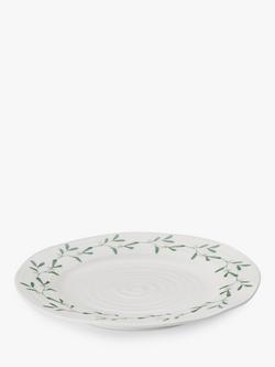 Sophie Conran for Portmeirion Mistletoe Porcelain Dinner Plate, 27.5cm, White/Green - view 2, White/Green