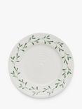 Sophie Conran for Portmeirion Mistletoe Porcelain Side Plate, 20cm, White/Green