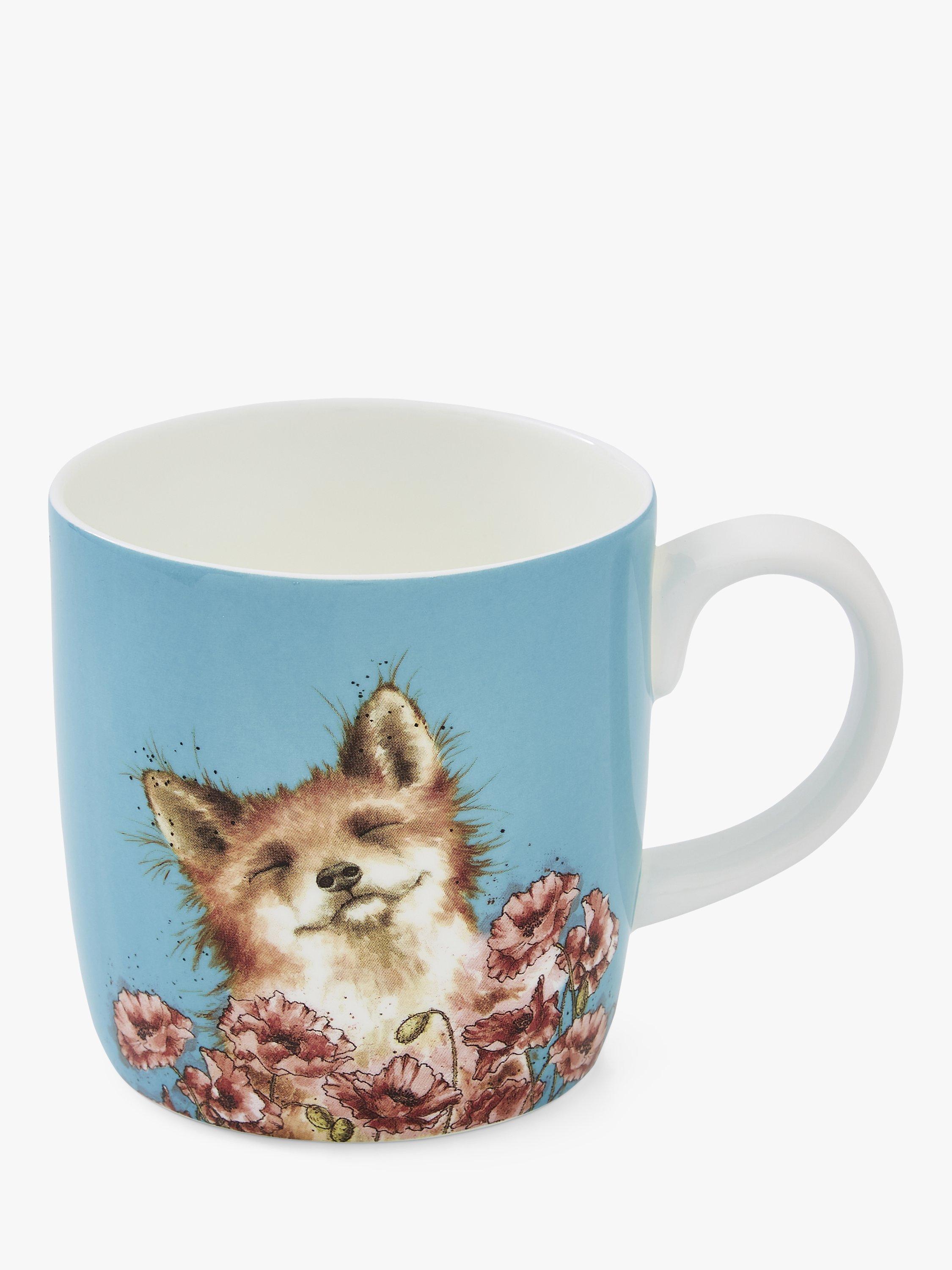 Wrendale Designs Fox Large Mug, 400ml, Blue