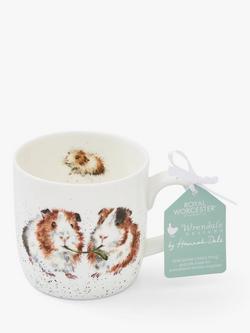 Wrendale Designs Lettuce Be Friends Guinea Pig Bone China Mug, 310ml, White/Brown, White/Brown