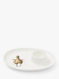 Wrendale Designs Duckling Bone China Egg Cup & Saucer, White/Brown