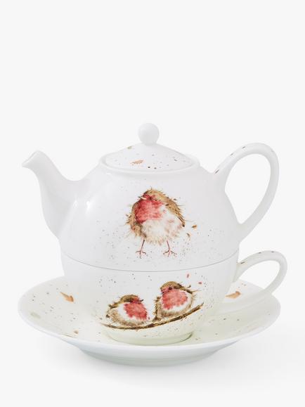 Wrendale Designs Robin Tea For One Bone China Teapot, 300ml, Cream/Multi, Cream/Multi