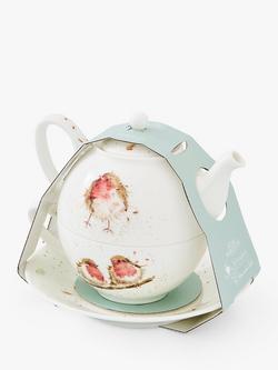 Wrendale Designs Robin Tea For One Bone China Teapot, 300ml, Cream/Multi - view 2, Cream/Multi