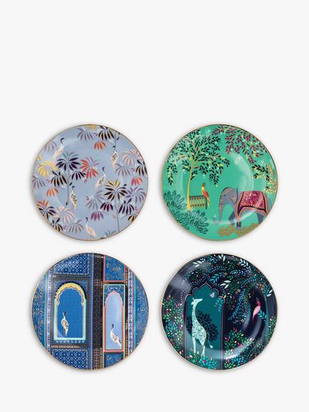 Sara Miller Escape to India Cake Plates, Set of 4, Assorted - view 2, Assorted