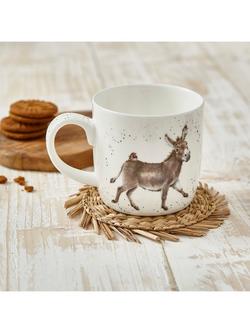 Wrendale Designs Hee Haw Donkey Bone China Mug, 310ml, White/Brown - view 2, White/Brown