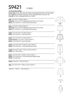 Simplicity 45.5cm Doll Clothes Sewing Pattern, S9421 - view 2, 