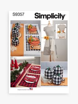 Simplicity Autumn / Halloween Table Decorations and Harvest Apron Sewing Pattern, S9357, 