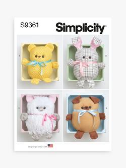 Simplicity Huggable Critters Sewing Pattern, S9361, 