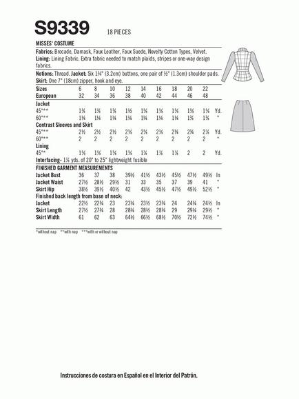 Simplicity Disney Cruella Halloween Costume Sewing Pattern, S9339 - view 2, Multi