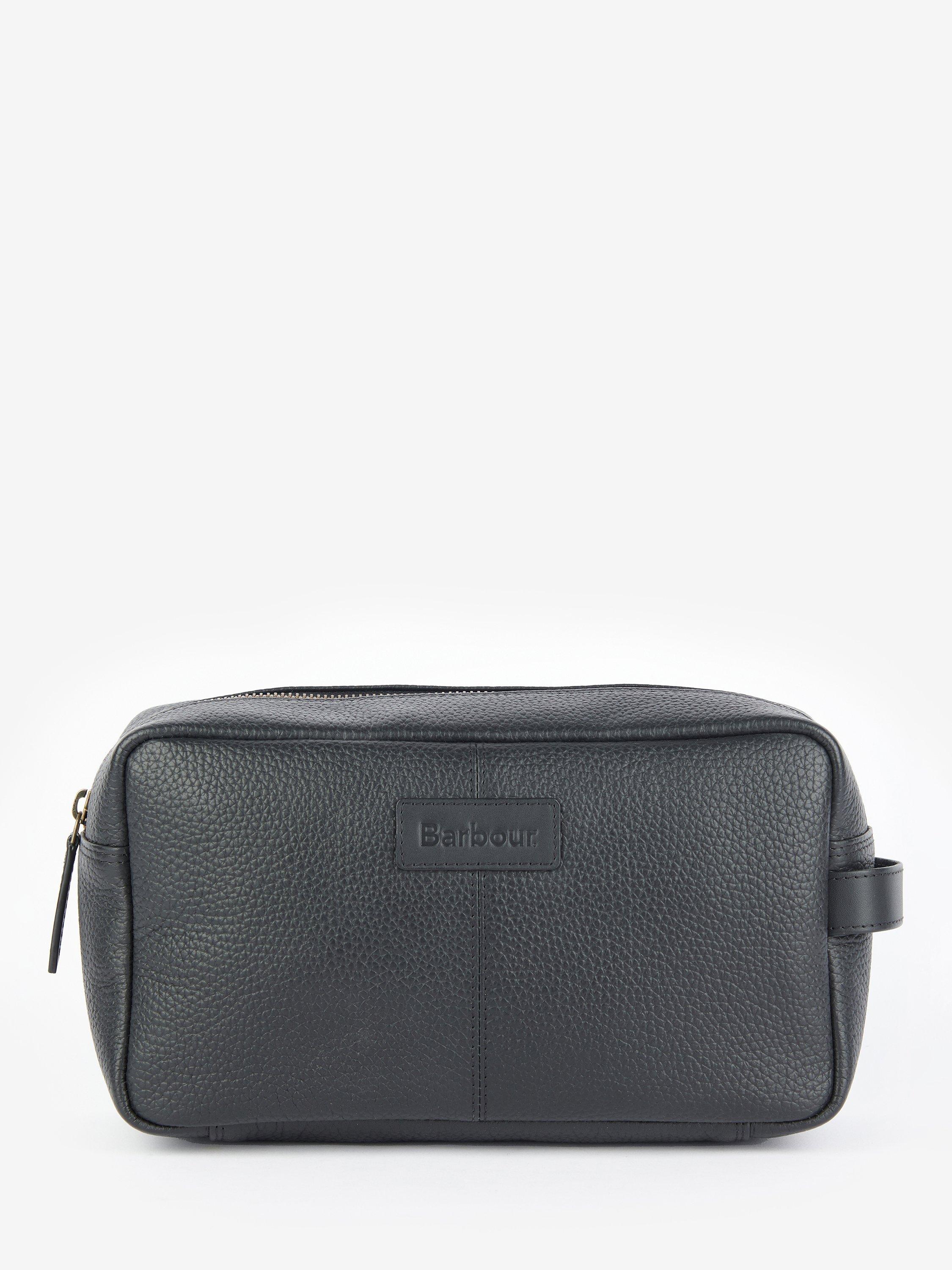 Barbour Highgate Leather Wash Bag Black