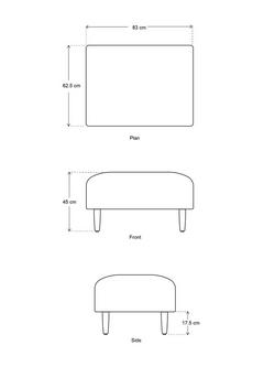 Swyft Model 05 Footstool - view 2, Brick Velvet