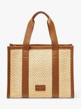 Aspinal of London Small Henley Raffia and Leather Tote Bag