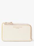 Aspinal of London Pebble Leather Zipped Coin and Card Holder, Ivory