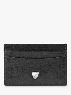 Aspinal of London Saffiano Leather Slim Credit Card Holder, Black