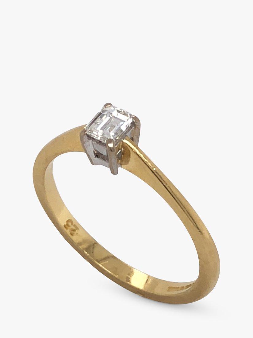 Vintage Fine Jewellery Pre-Loved 18ct Yellow & White Gold Solitaire Diamond Ring, Dated Circa 2000s