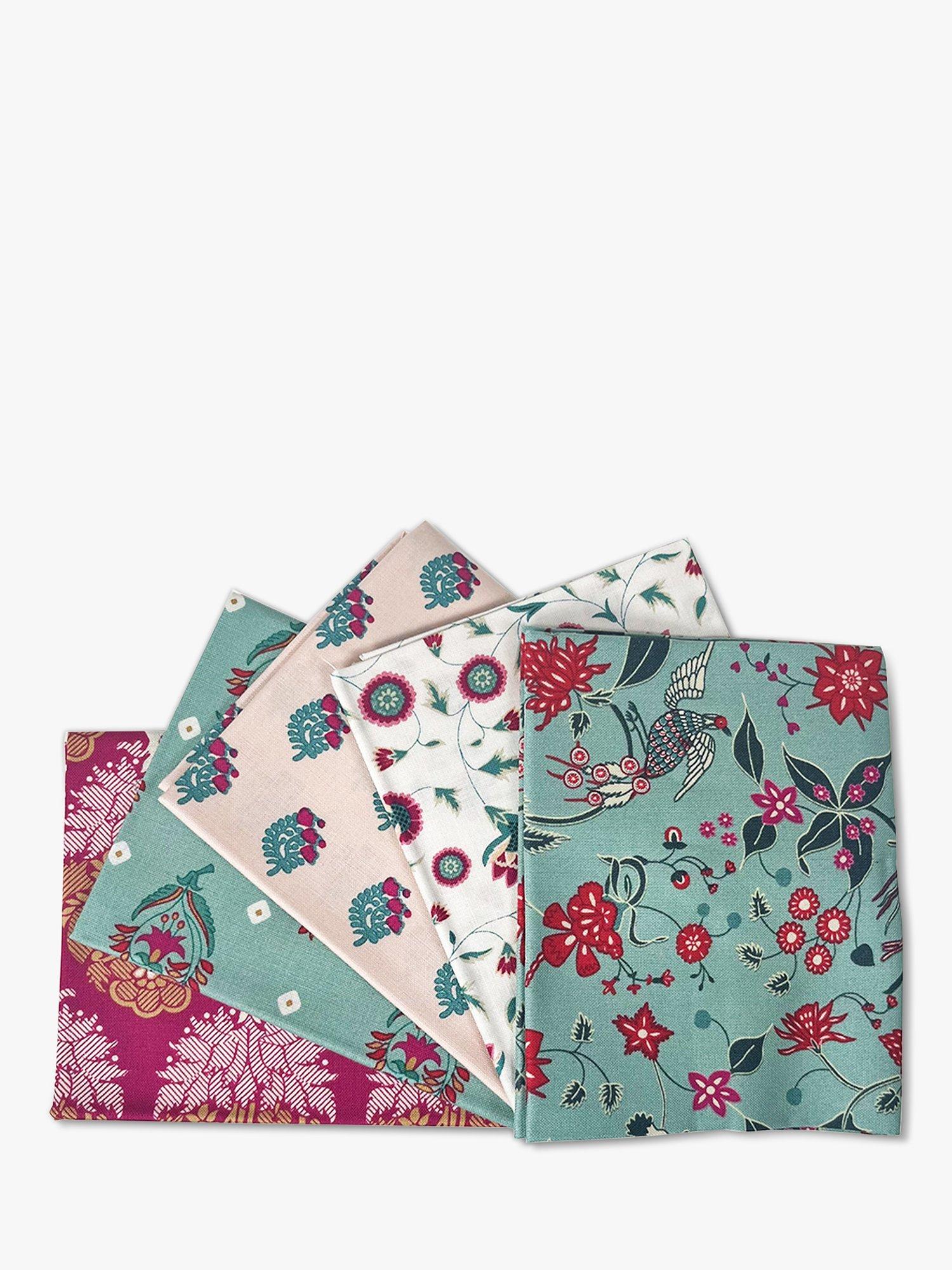 Visage Textiles V&A Lovebirds Fat Quarter Fabrics, Pack of 5, Multi
