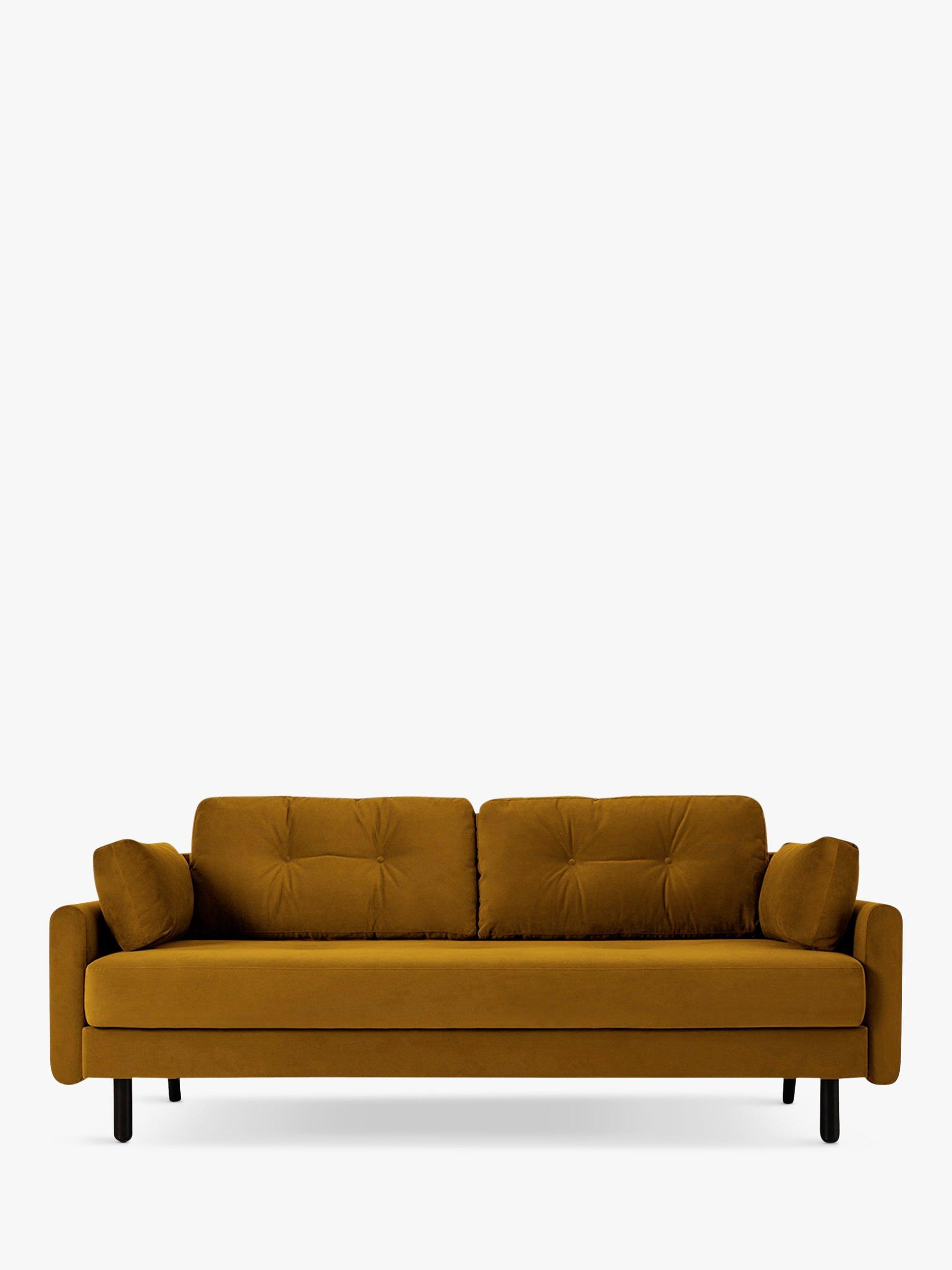 Model 04 Range, Swyft Model 04 Large 3 Seater Double Sofa Bed, Velvet Mustard