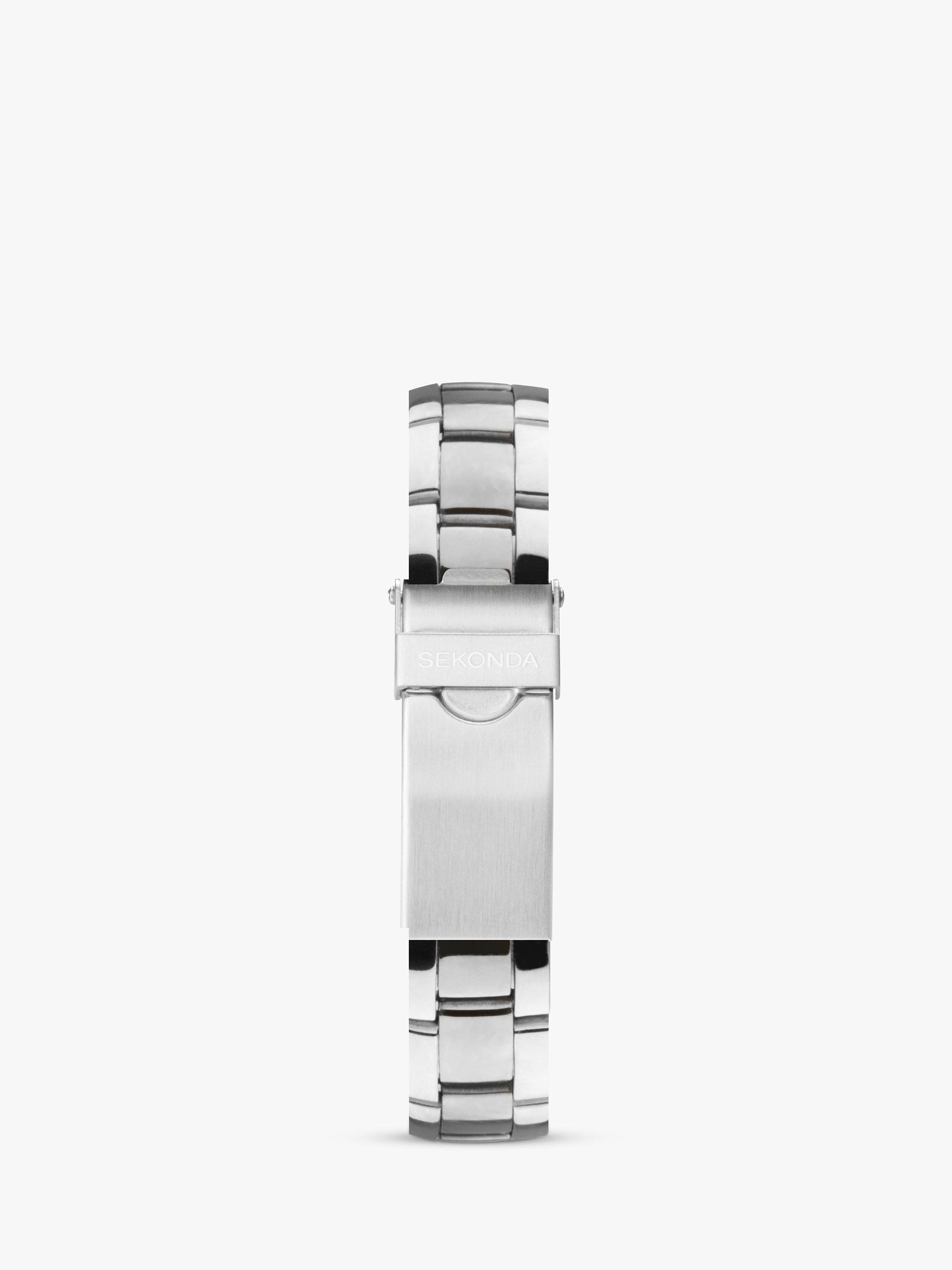 Product image 2 of 3, which shows Sekonda 40475.27 Women's Crystal Mother of Pearl Date Bracelet Strap Watch, Silver/Pink