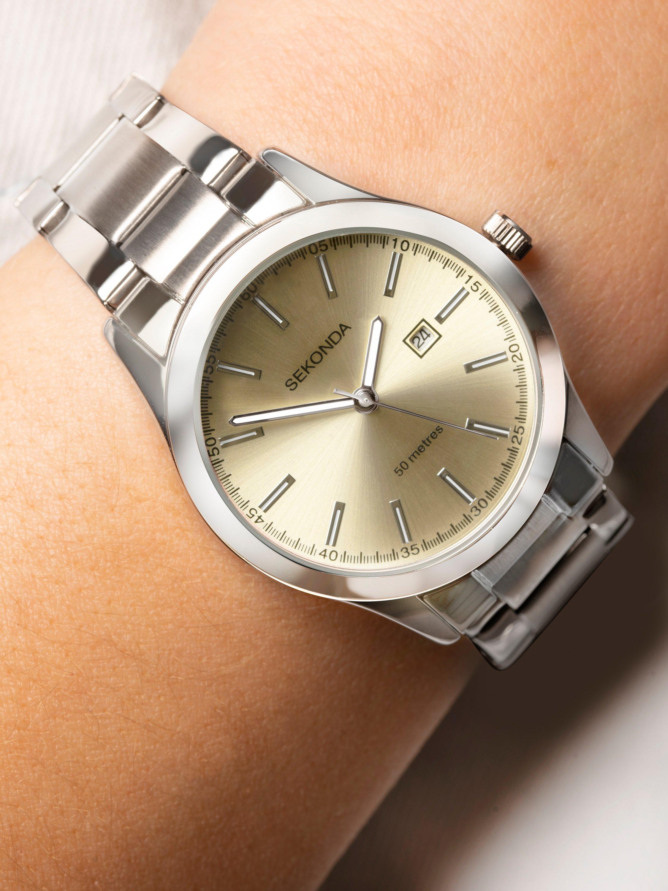 Product image 4 of 4, which shows Sekonda 40399.27 Women's Date Bracelet Strap Watch, Silver/Champagne