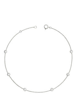 E.W Adams 18ct White Gold Diamond Chain Necklace, White Gold