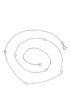 E.W Adams 18ct White Gold Diamond Chain Necklace - view 2, White Gold