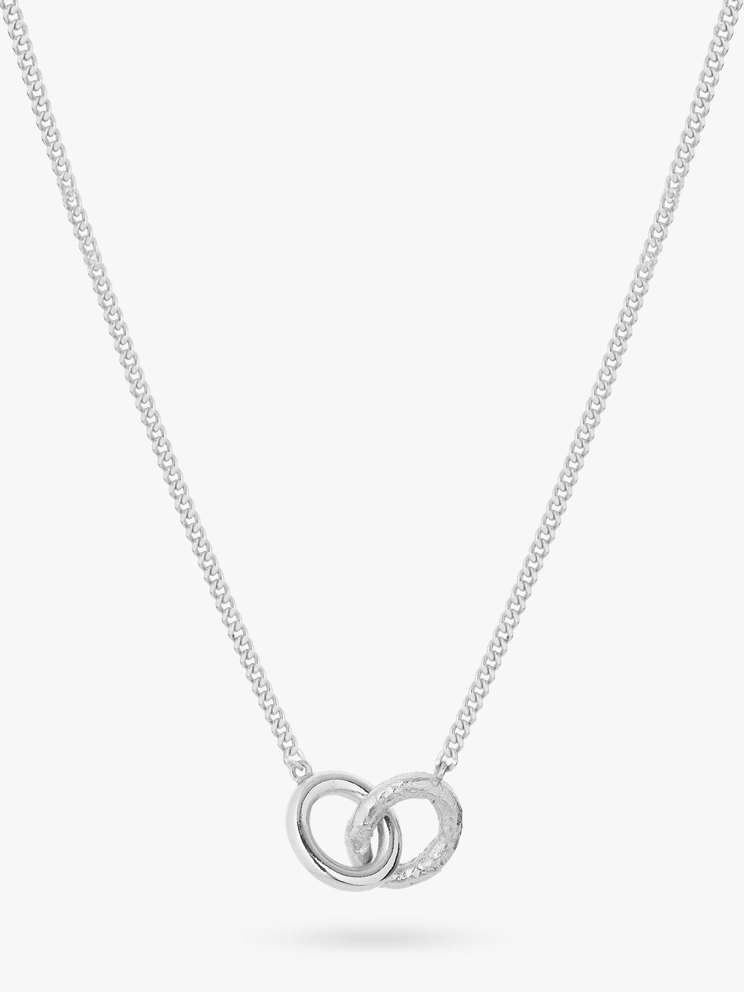 Tutti & Co Daze Double Link Pendant Necklace, Silver
