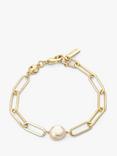 Tutti & Co Prosper Freshwater Pearl Chain Bracelet, Gold