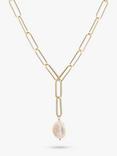 Tutti & Co Prosper Baroque Pearl Chain Necklace, Gold