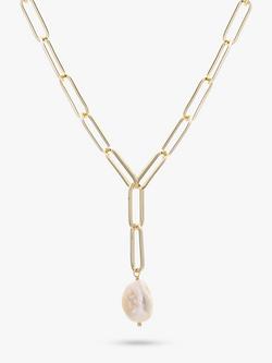 Tutti Prosper Baroque Pearl Chain Necklace, Gold, Gold