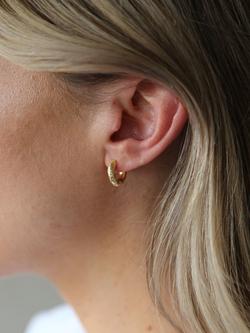 Tutti Moor Textured Huggie Hoop Earrings - view 2, Gold