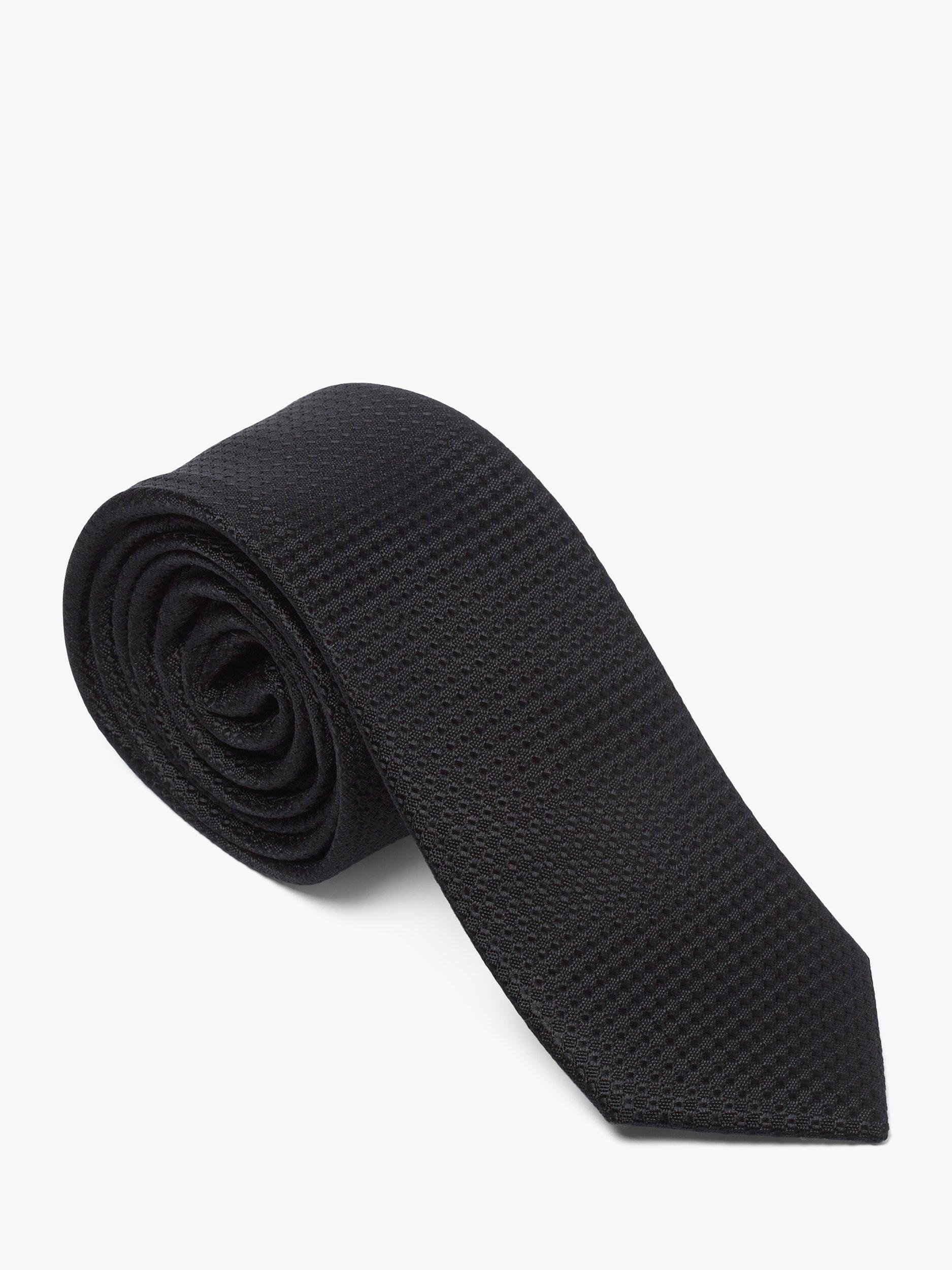 Simon Carter Textured Silk Tie, Black