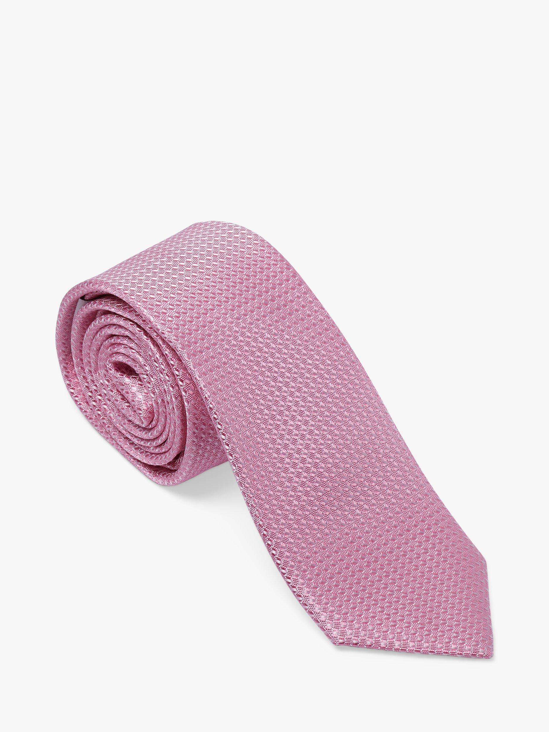 Simon Carter Textured Silk Tie, Pink