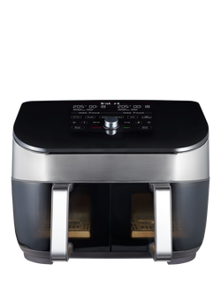 Instant Vortex Plus ClearCook Dual Baskets Air Fryer, 7.6L, Stainless Steel, Silver