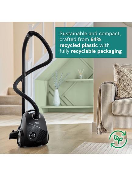 Bosch Series 2 BGBS2BA1GB ProEco Bagged Cylinder Vacuum Cleaner - view 2, Black