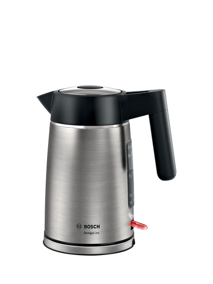 Bosch DesignLine Ergo TWK5P480GB Stainless Steel Cordless Kettle, 1.7L, Silver, Silver