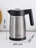 Bosch DesignLine Ergo TWK5P480GB Stainless Steel Cordless Kettle, 1.7L, Silver