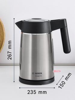 Bosch DesignLine Ergo TWK5P480GB Stainless Steel Cordless Kettle, 1.7L, Silver - view 2, Silver