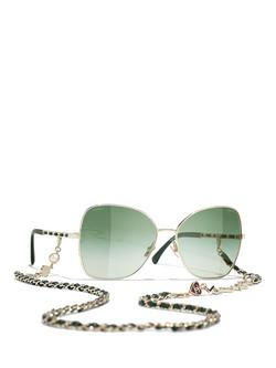CHANEL Irregular Sunglasses CH4274Q Pale Gold/Green Gradient - view 2, Pale Gold/Green Gradient